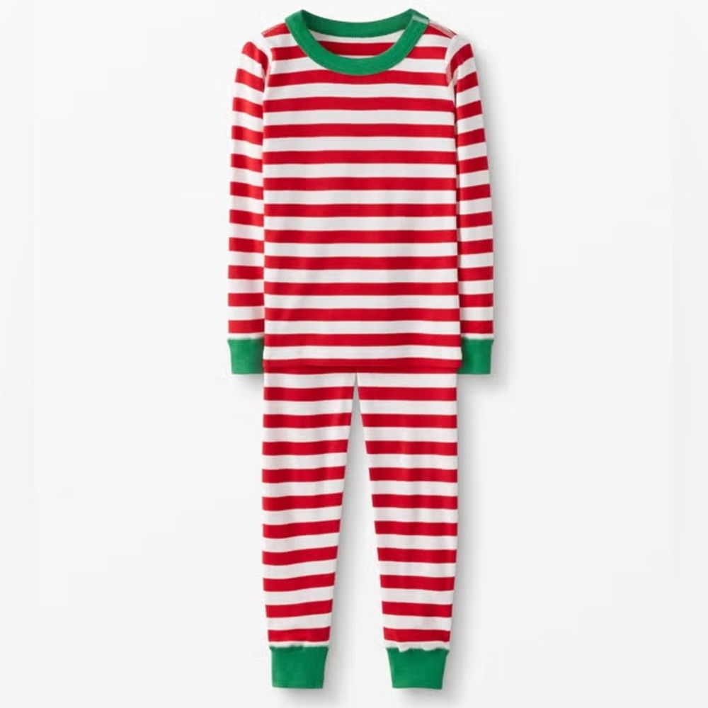 Hanna Andersson Pajamas Boys 8 130 cm Girls Christmas Stripes Long Johns Organic - Picture 4 of 4
